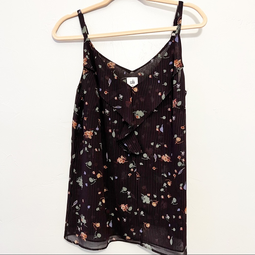 CAbi #3607 Pinstripe Floral Cami medium - Picture 3 of 11